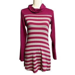 Lolë‎ Women's Dress Long Sleeve Knit Cowl Neck Stripes Bodycon Dress XS